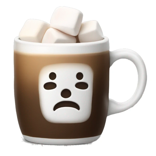 A mug of coffe with marshmallow  sticker