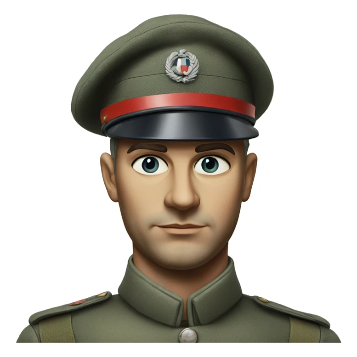 photorealistic serious french soldier 1960s sticker