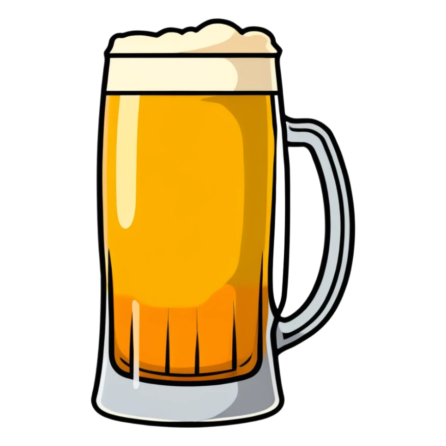 a glass of beer sticker