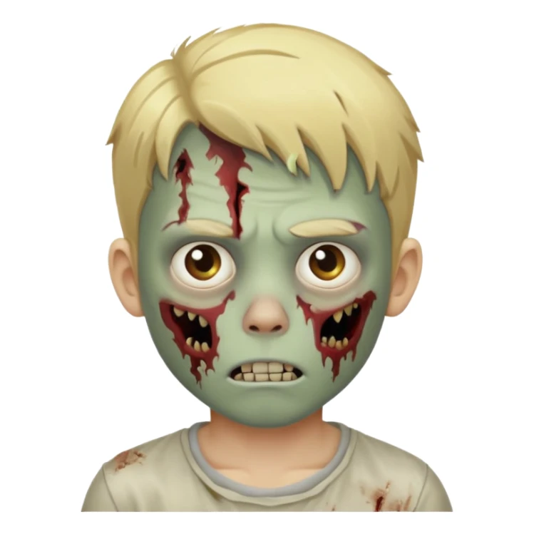 boy zombie with blonde hair sticker