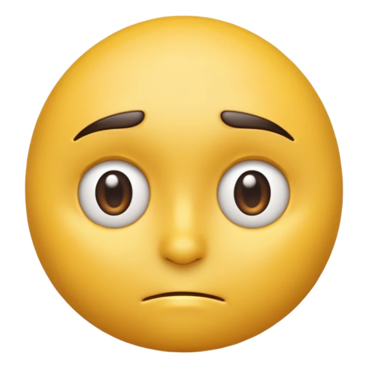 A 3D yellow emoji face giving a side-eye expression, one eyebrow raised, eyes looking sideways with a slightly skeptical or unimpressed look, clean white background, realistic shading, high detail, glossy texture, centered composition. sticker