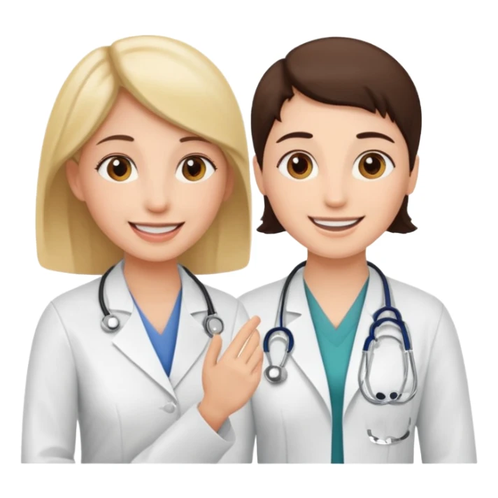 woman patient talks to doctor sticker