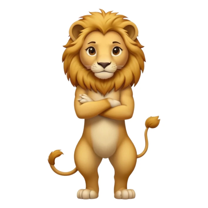 female anthropomorphised lion character standing confidently with arms folded sticker