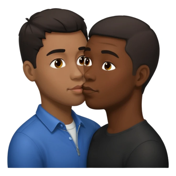 The black guy, kissing a white guy With dark hair sticker