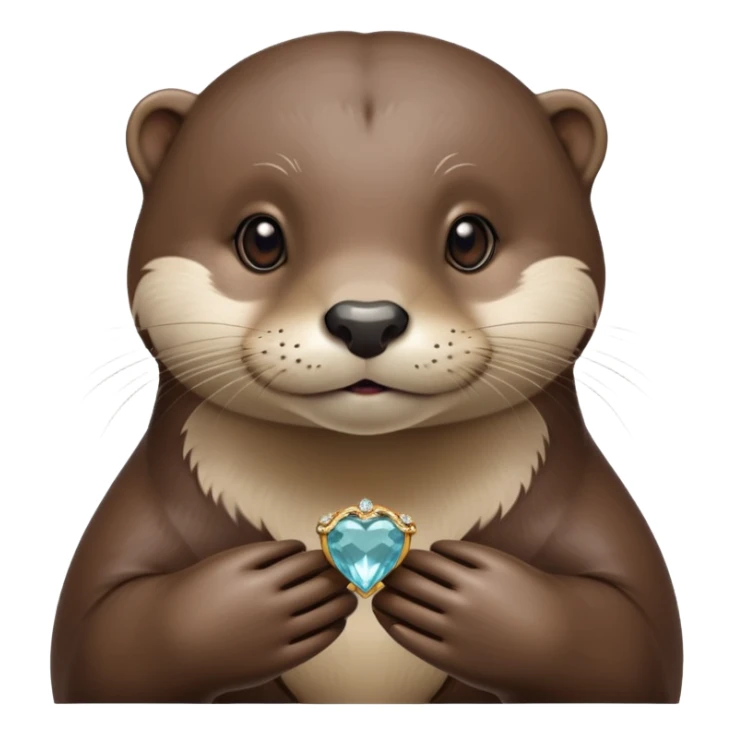Female otter with an engagement ring sticker