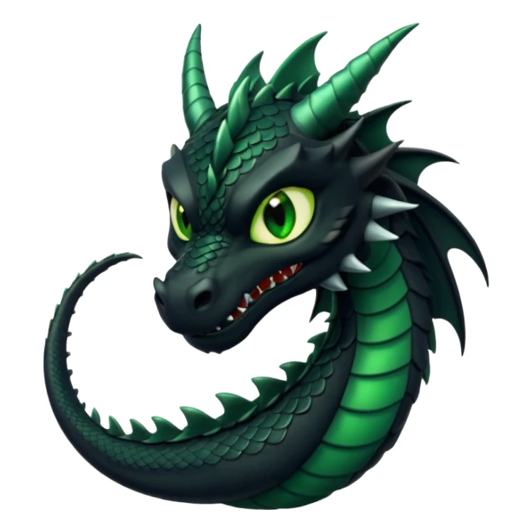 black dragon, green eyes sticker