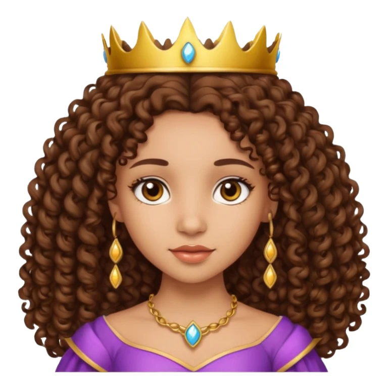 lightskin princess with brown girl hair  sticker