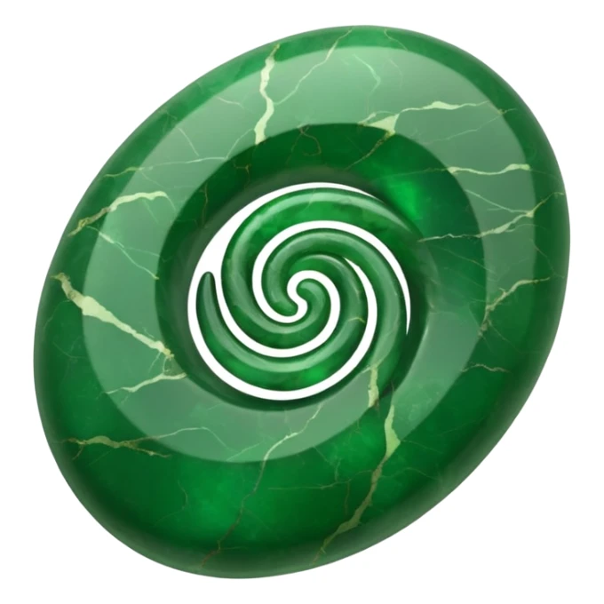 Oval green stone with a swirl on it sticker