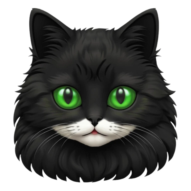 A beautiful cat black with Green eyes with body sticker