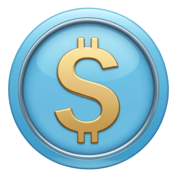 Light blue circle with a small light blue $ inside sticker