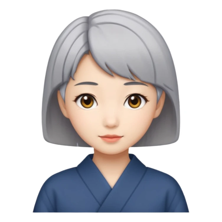 Pretty Japanese girl with short grey hair  sticker