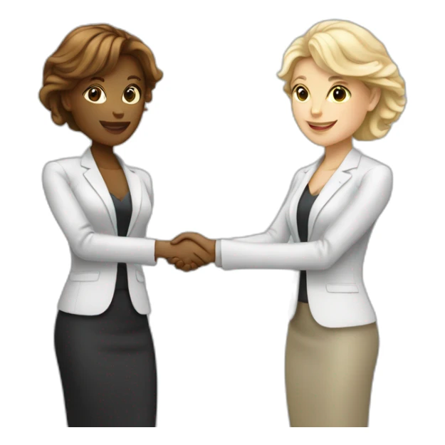 two white business women with different hair colors shaking hands sticker