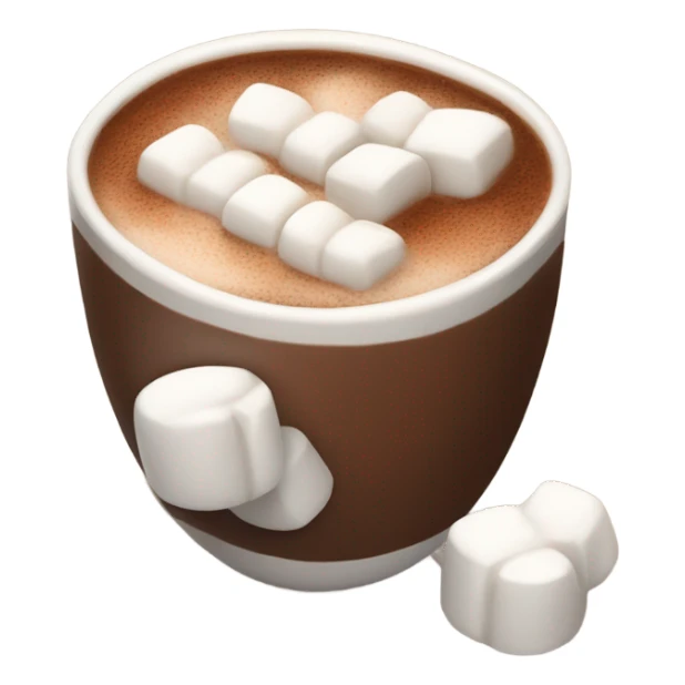 cup of hot chocolate with marshmallows and cinnamon sticker