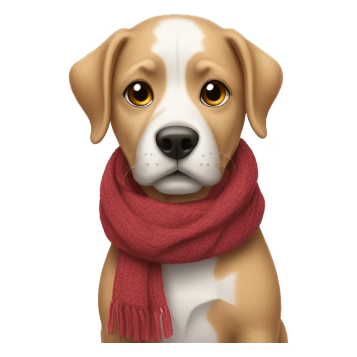 Dog wearing a scarf sticker