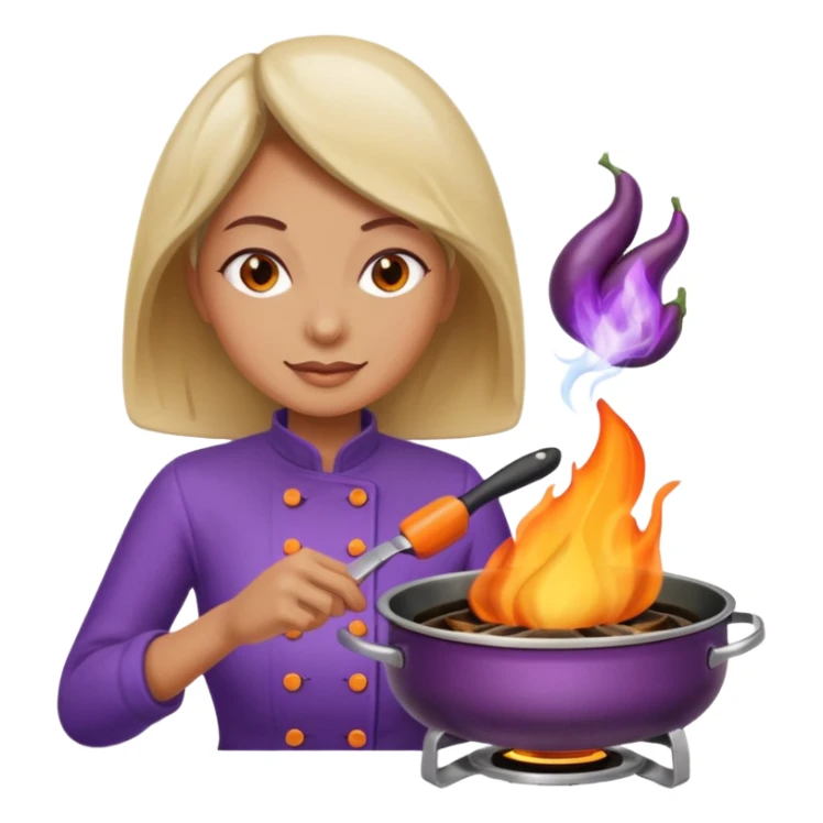 Seductively cooking an eggplant. It is getting hot in here. 🔥  sticker