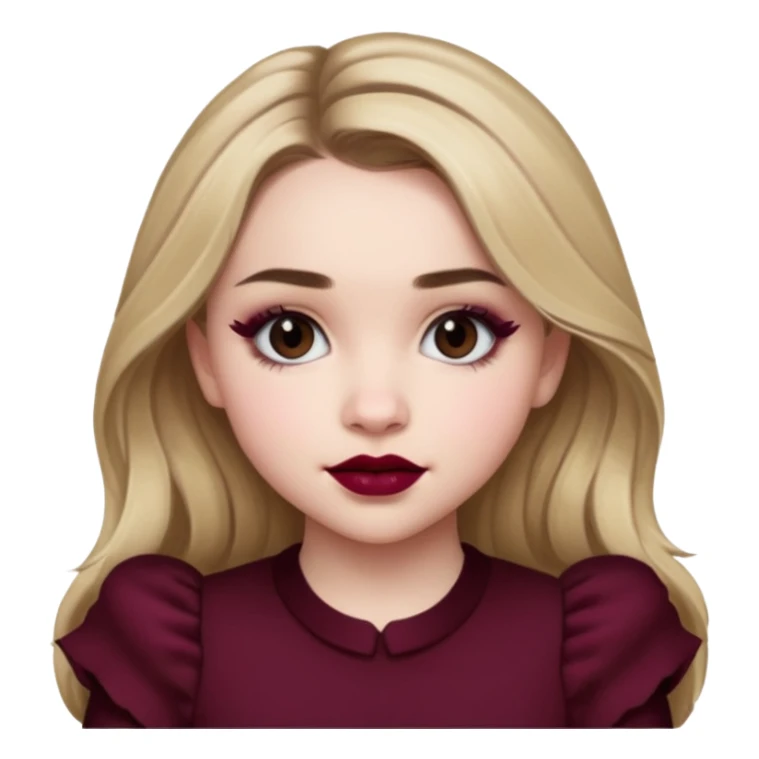 Sabrina carpenter wearing burgundy lipstick  sticker