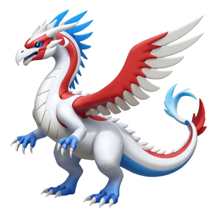 Lugia-Kyurem-Reshiram-Fakémon-hybrid-creature (full body)  sticker