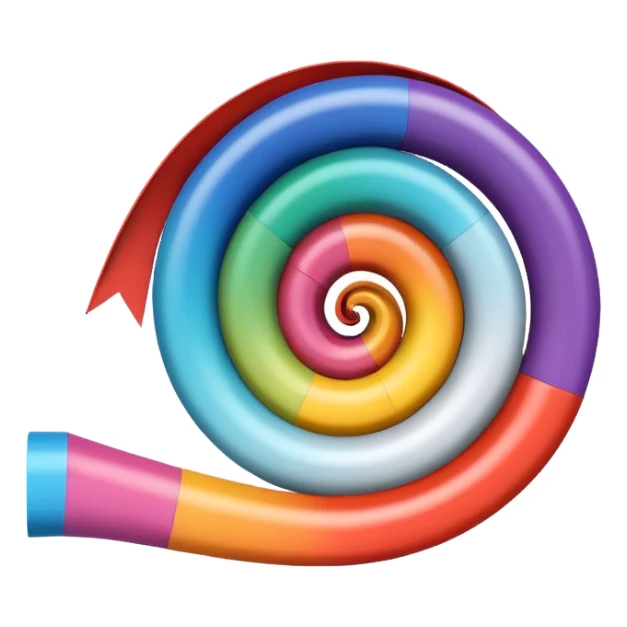 A single, smooth spiral ribbon curling gracefully upward, with small colored blocks along one edge to represent bases. Clean white background, scientific style. The spiral represents single-stranded mRNA (not DNA). Show only one ribbon, no ladder, no pairs, no second strand, no double helix. sticker