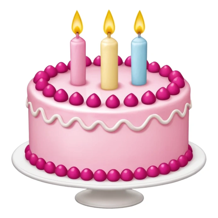 pastel de cumpleaños de 3 niveles con un liston rosa sticker