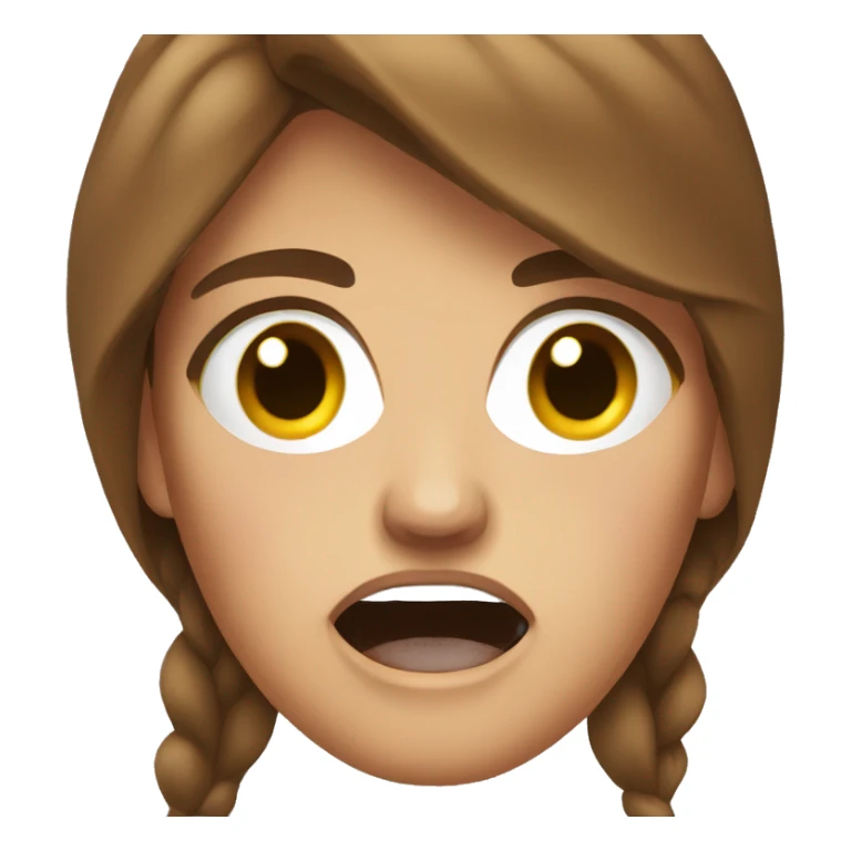 Lady with brown hair very angry sticker