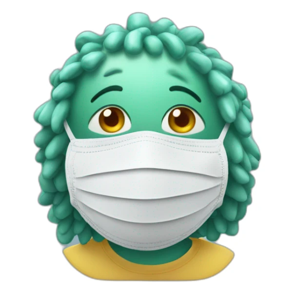 COVID 19 virus wearing a mask  sticker