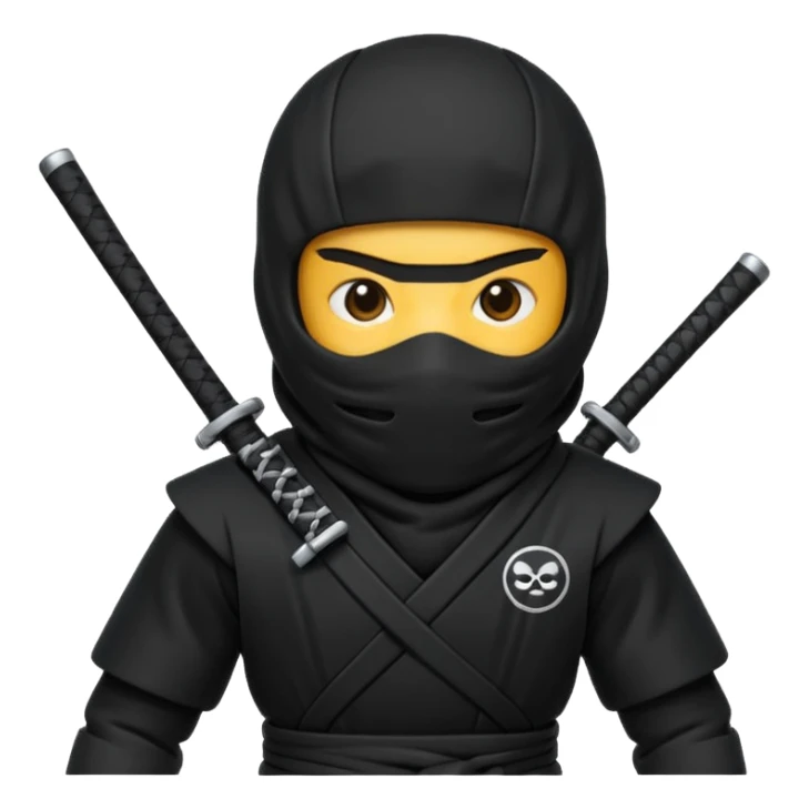 Black Ninja emoji with MB written on it sticker