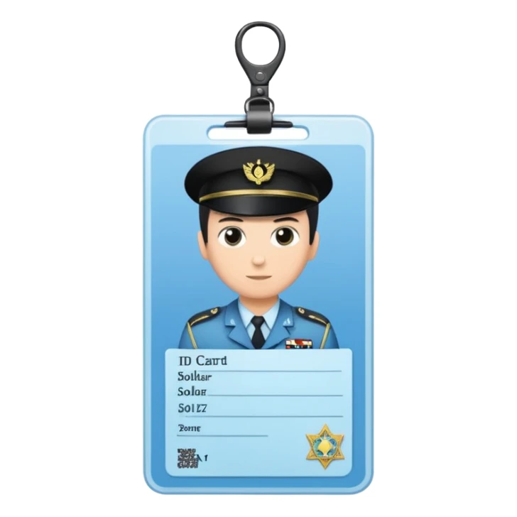 black Scissors cutting a light blue idf soldier ID card in 2 parts .hyper realistic sticker