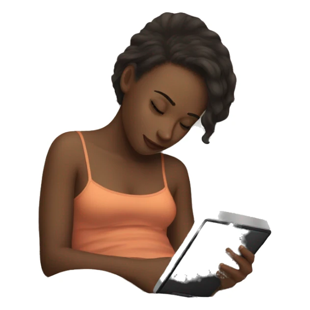 Girl in bed with kindle sticker