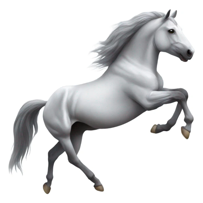 Horse jump show jumping grey horse sticker