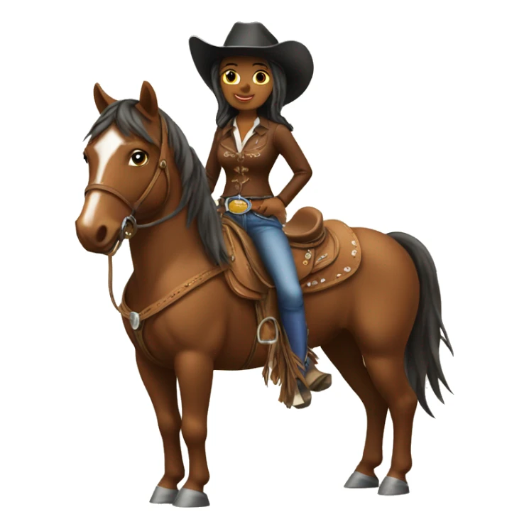 Cowgirl on horse sticker