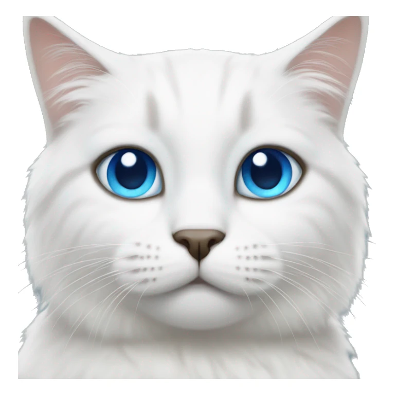 White fur cat with blue eyes sticker