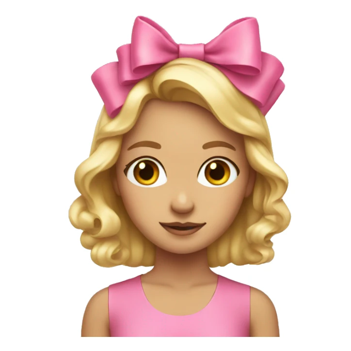 Pink bow on blonde girl sticker