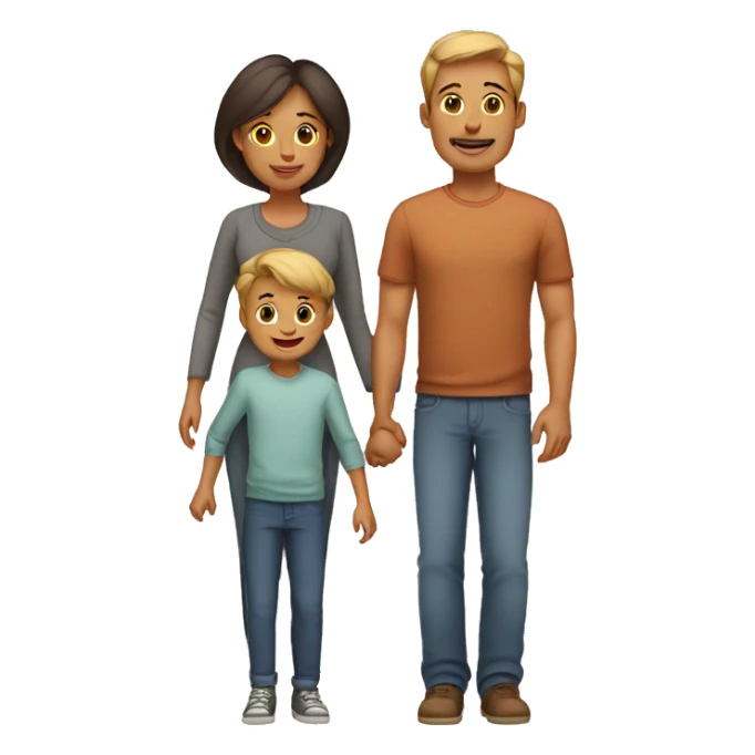 Family mother father son sticker