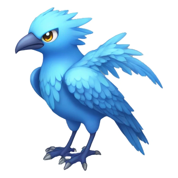 Edgy Fantasy legendary blue bird water-type-Hydro-Phoenix-avian Fakemon full body sticker