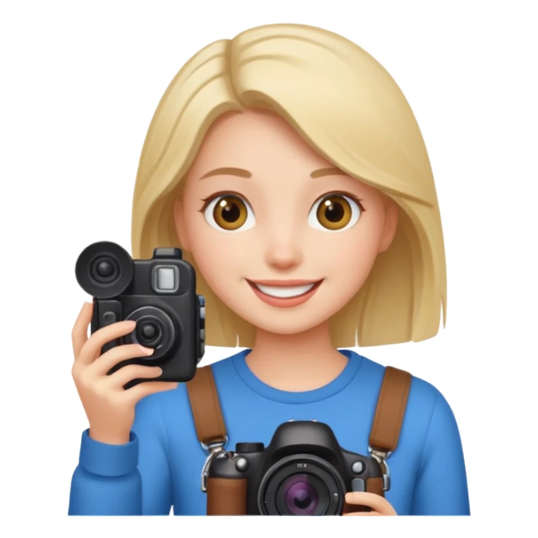 quiero crear una chica con una camara como si estuviese grabando vlog  sticker