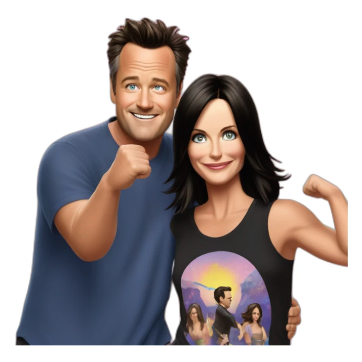 Courtney Cox and Matthew Perry dancing rock’n’roll sticker