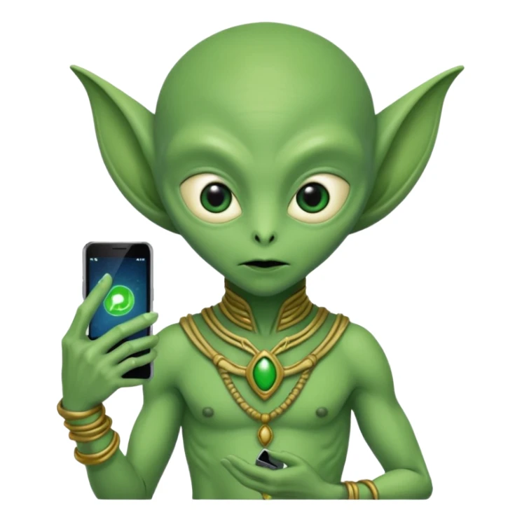 alien with persion crawl custome dress and smartphone sticker