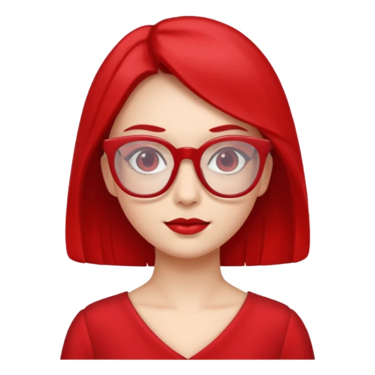 red glasses and red dressed woman sticker