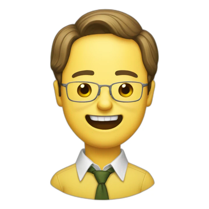 Dwight Schrute laughing yellow shirt sticker