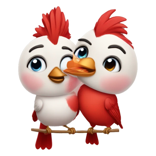 Two cardinals in love with passionate rosy cheeks sticker