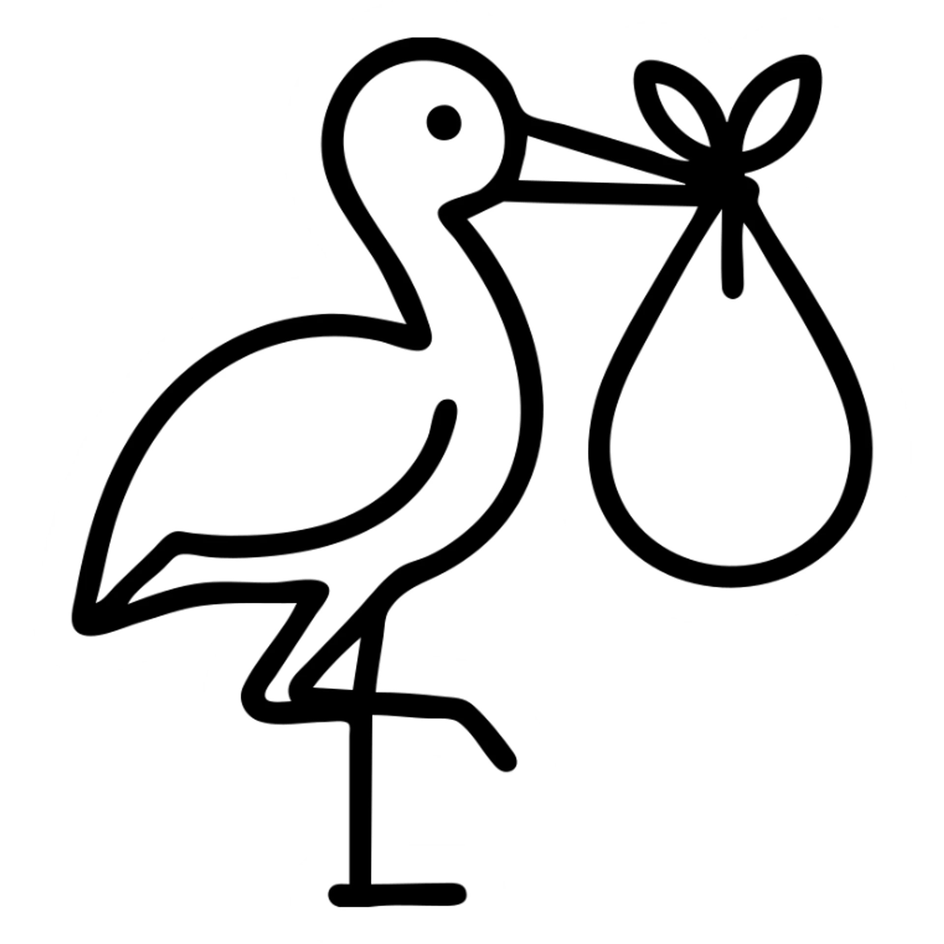 heron delivering a kid sticker