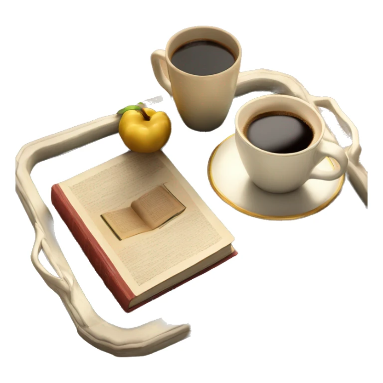 vintage tray with book and coffee on it sticker