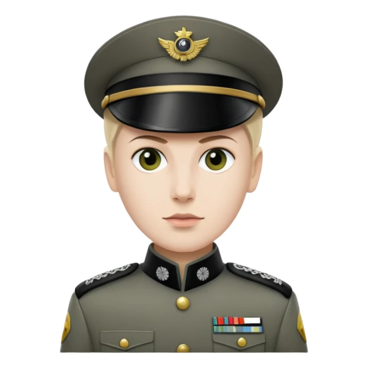 Imperial officer with cap and olive-gray uniform from Star Wars sticker