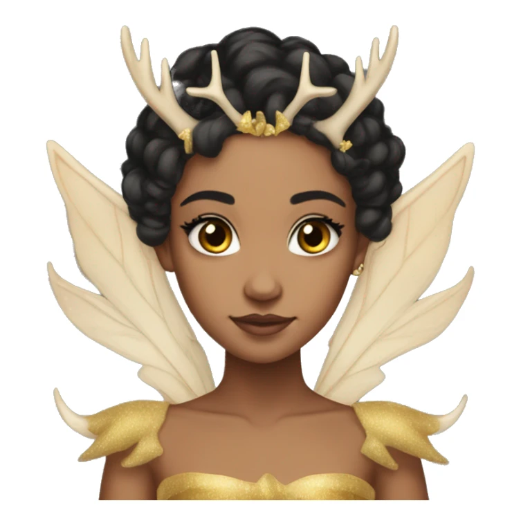 Lightskin black Fairy Wings princess deer-antlers sticker