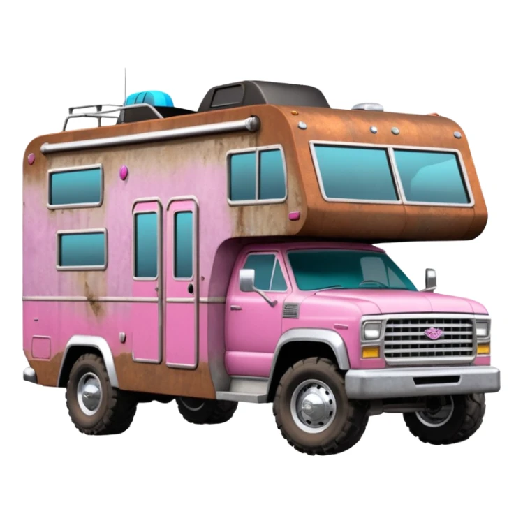 Aerodynamic racing Streamlined retro dilapidated hillbilly-Barbie Vader styled motor home rv off-roading rock-climbing 4x4 desert Winnebago party monster truck  sticker