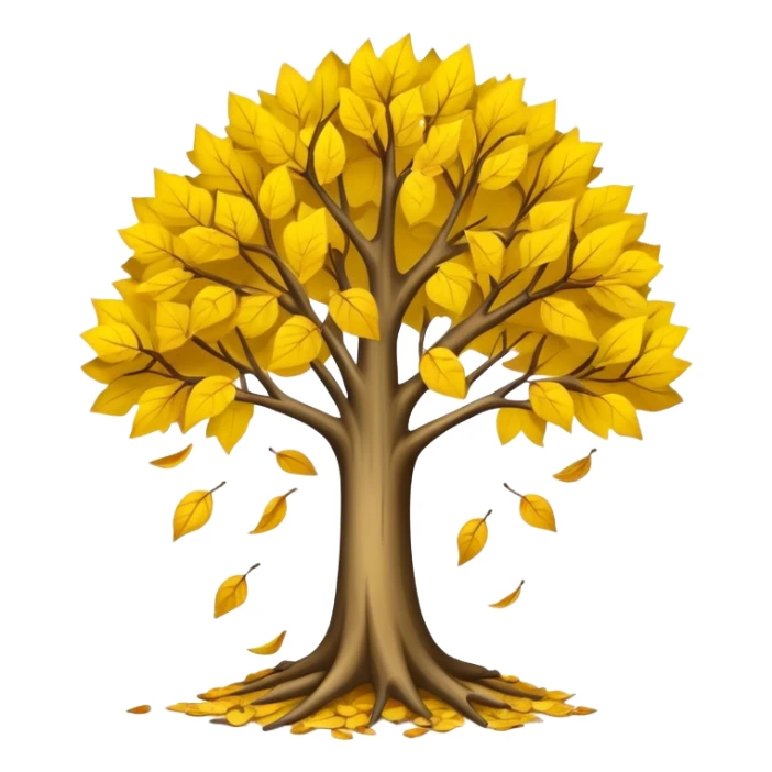 tree with poor low  leaves releasing  old yellow leaves  sticker