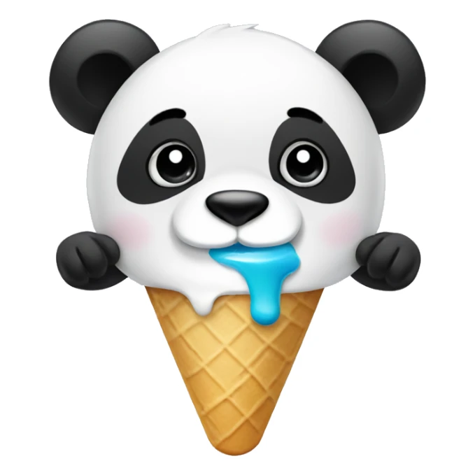 Panda eating ice cream sticker