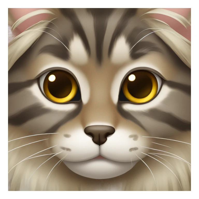 Brown gray and blonde main coon with free eyes  sticker