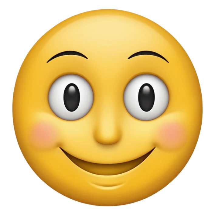 creative smiley face using letters 'oji': 'o' as left eye, 'j' as nose, sideways 'i' as winking right eye, cheerful expression sticker