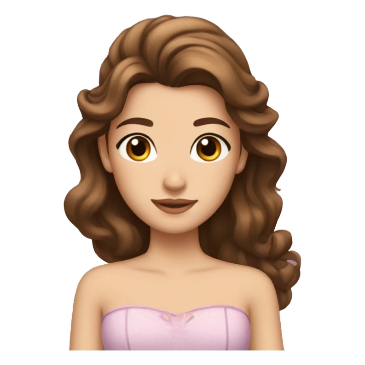 a princess with brown hair and brown eyes sticker